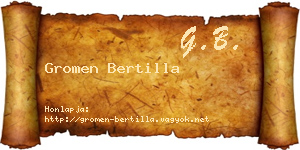 Gromen Bertilla névjegykártya